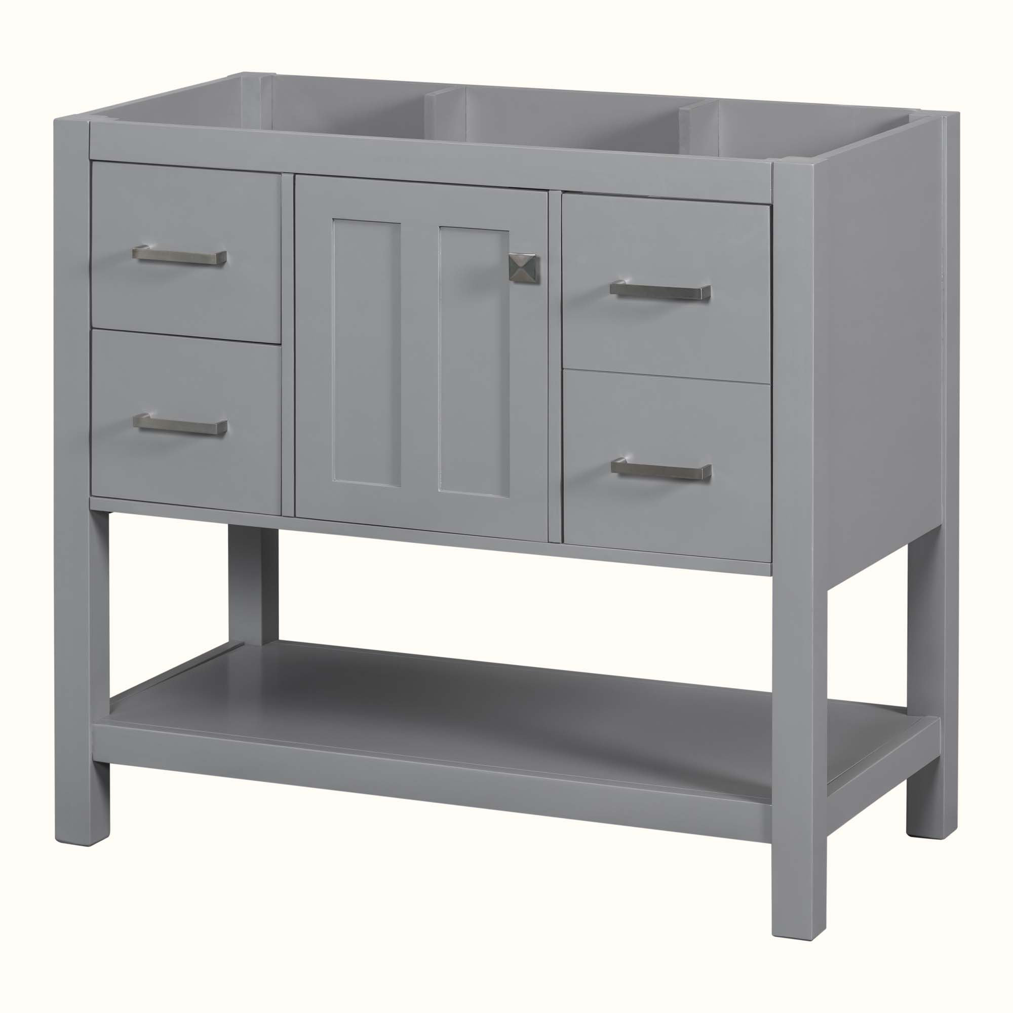 HOOSENG 35.4" Single Bathroom Vanity Base Only in Gray | Wayfair